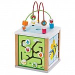 Cub din lemn cu 5 activitati New Classic Toys