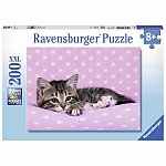 Puzzle Pisicuta pe patura, 200 piese, Ravensburger