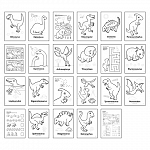 Carte de colorat cu activitati in limba engleza si abtibilduri - Dinozaur, Orchard Toys