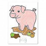 Carte de colorat cu activitati in limba engleza si abtibilduri - Ferma, Orchard Toys