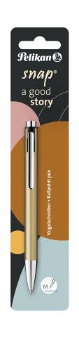 Pix Pelikan Snap K10, cu mecanism, M, albastru, corp metalic, Gold