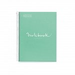 Caiet cu spira A5, 80 file, puncte, 2 perforatii, MiquelRius Emotions, menta