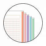 Caiet cu spira A5, 120 file, matematica, 5 subiecte, 2 perforatii, MiquelRius Emotions, rosu