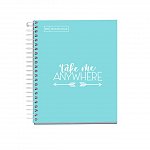 Caiet cu spira A5, 100 file, matematica, coperta tare, MiquelRius Messages, blue