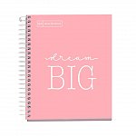 Caiet cu spira A5, 100 file, matematica, coperta tare, MiquelRius Messages, roz