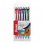 Roller Pentel EnerGel BL77, cu mecanism, 0.7 mm, set 6 bucati, 6 culori