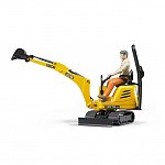 Micro excavator JCB 8010 CTS si muncitor, Bruder