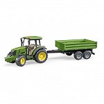 Tractor John Deere 5115M cu remorca basculabila, Bruder