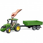 Tractor John Deere 5115M cu remorca basculabila, Bruder