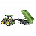 Tractor John Deere 5115M cu remorca basculabila, Bruder