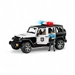 Jeep Wrangler Unlimited Rubicon de politie cu sirena si figurina, Bruder