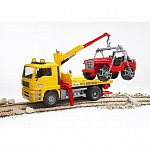 Camion de tractare MAN TGA si vehicul de teren, Bruder