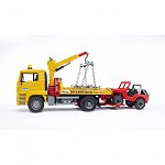 Camion de tractare MAN TGA si vehicul de teren, Bruder