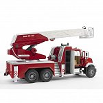 Camion de pompieri Mack Granite cu scara, pompa de apa si sirena, Bruder