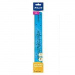 Rigla flexibila 30 cm, Pelikan, albastru transparent