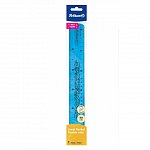Rigla flexibila 30 cm, Pelikan, albastru transparent