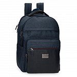 Rucsac laptop Pepe Jeans Britway, 31 x 44 x 15 cm, 2 compartimente, 3 buzunare frontale, USB, albas
