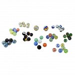 Bile de sticla Buki France, set 56 bucati, 2 dimensiuni, diverse culori, plus 6Y