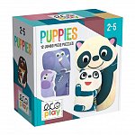 Headu Ecoplay - Puzzle Puppies, set 12 puzzle-uri x 3 piese, 2-5 ani