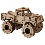 Puzzle mecanic din lemn, Wooden.City, Monster Truck 3 (Jeep Gladiator), 66 piese
