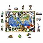 Puzzle din lemn, Wooden.City, Harta Regatului Animalelor M, 150 piese
