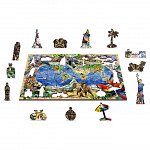 Puzzle din lemn, Wooden.City, Harta Regatului Animalelor M, 150 piese