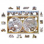 Puzzle 3D din lemn, Harta antica Nova Terrarium M, 200 piese, 0102-M Wooden.City