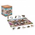 Puzzle 3D din lemn, Animale de companie nebune M, 200 piese, 0067-M Wooden.City