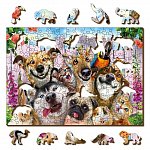 Puzzle 3D din lemn, Animale de companie nebune M, 200 piese, 0067-M Wooden.City