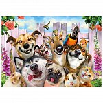 Puzzle 3D din lemn, Animale de companie nebune M, 200 piese, 0067-M Wooden.City