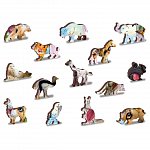 Puzzle 3D din lemn, Animale de companie nebune M, 200 piese, 0067-M Wooden.City