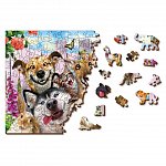 Puzzle 3D din lemn, Animale de companie nebune M, 200 piese, 0067-M Wooden.City