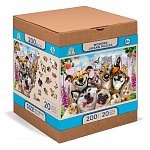 Puzzle 3D din lemn, Animale de companie nebune M, 200 piese, 0067-M Wooden.City