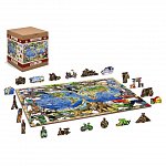 Puzzle 3D din lemn, Harta regatul animalelor L, 300 piese, TR 0014-L Wooden.City