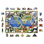 Puzzle 3D din lemn, Harta regatul animalelor L, 300 piese, TR 0014-L Wooden.City
