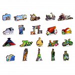 Puzzle 3D din lemn, Harta regatul animalelor L, 300 piese, TR 0014-L Wooden.City