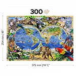 Puzzle 3D din lemn, Harta regatul animalelor L, 300 piese, TR 0014-L Wooden.City