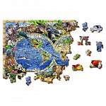 Puzzle 3D din lemn, Harta regatul animalelor L, 300 piese, TR 0014-L Wooden.City