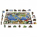 Puzzle 3D din lemn, Harta regatul animalelor L, 300 piese, TR 0014-L Wooden.City