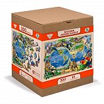 Puzzle 3D din lemn, Harta regatul animalelor L, 300 piese, TR 0014-L Wooden.City