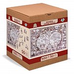 Puzzle 3D din lemn, Harta epocii de explorare L, 505 piese, 505-0101-L Wooden.City