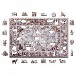 Puzzle 3D din lemn, Harta epocii de explorare L, 505 piese, 505-0101-L Wooden.City