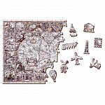 Puzzle 3D din lemn, Harta epocii de explorare L, 505 piese, 505-0101-L Wooden.City