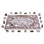 Puzzle 3D din lemn, Harta epocii de explorare L, 505 piese, 505-0101-L Wooden.City