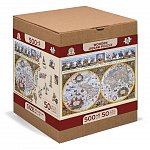 Puzzle 3D din lemn, Harta antica Nova Terrarium L, 505 piese, 505-0102-L Wooden.City