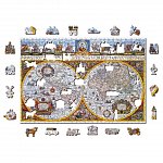 Puzzle 3D din lemn, Harta antica Nova Terrarium L, 505 piese, 505-0102-L Wooden.City