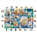 Puzzle 3D din lemn, Barca de navigat L, 505 piese, 505-0054-L Wooden.City