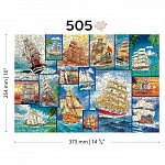 Puzzle 3D din lemn, Barca de navigat L, 505 piese, 505-0054-L Wooden.City