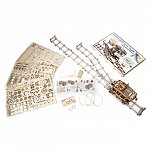 Puzzle mecanic din lemn, Wooden.City, Tramvai cu sine City Tram, 273 piese