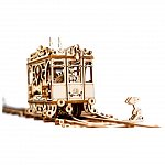 Puzzle mecanic din lemn, Wooden.City, Tramvai cu sine City Tram, 273 piese